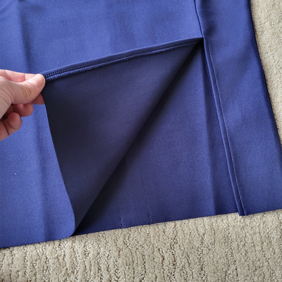 Women’s Baosuu Deep Plunge V-Neck Bodycon Midi Dress – Navy Blue – Size L – NWT - Picture 9 of 14